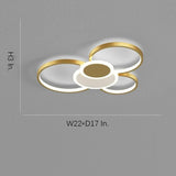 Modern Eclipse Geometric LED Ceiling Light Flush Mount with 3 Color Dimming