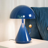 Modern Geometric Metal Table Lamp with Pyramidal Base and Dome Shade for Office and Bedside Reading