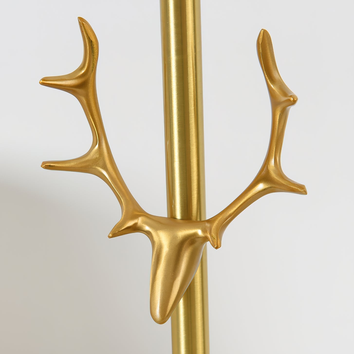 Dalton Antler Inspired Brass Table Lamp with Fabric Shade for Bedside and Living Room Decor
