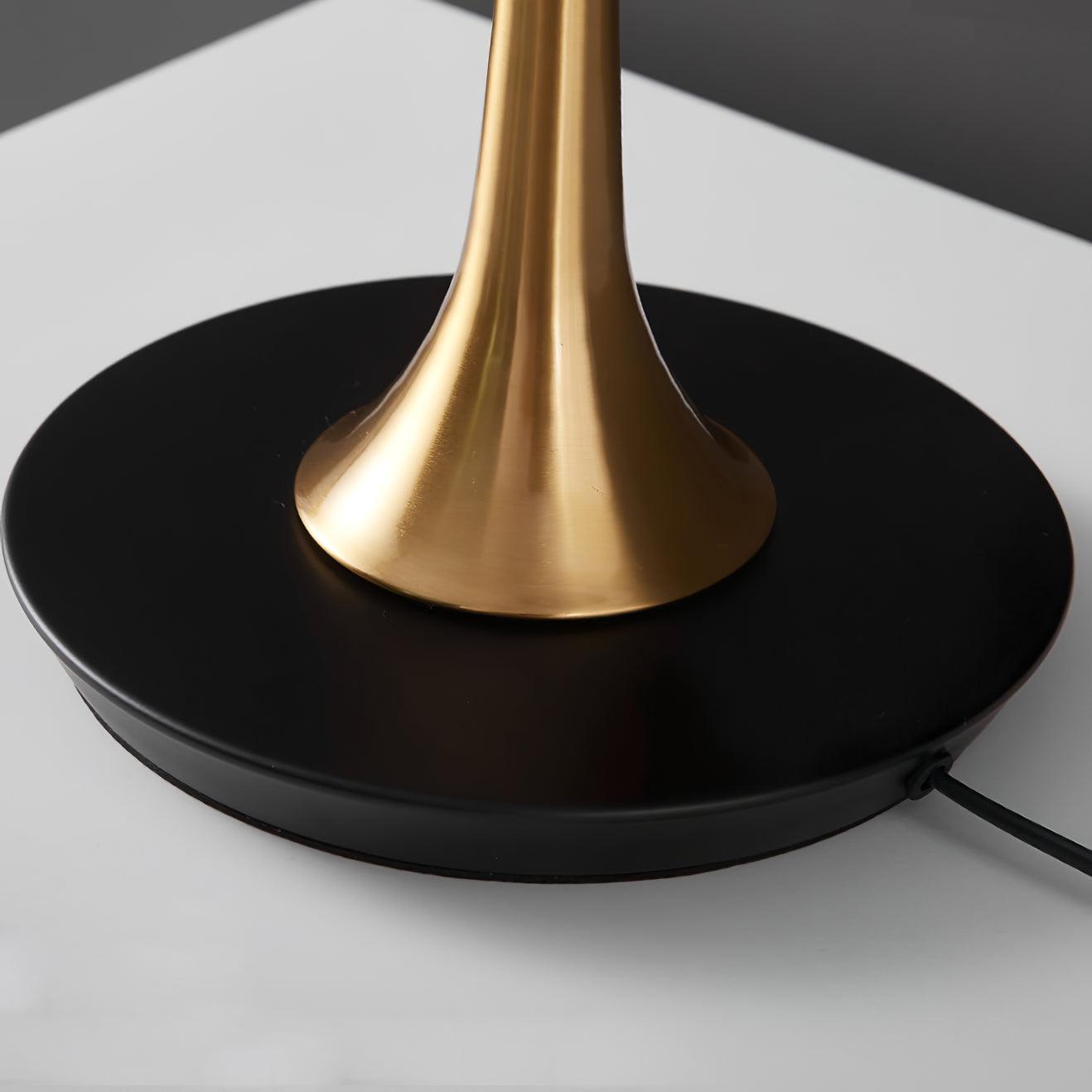 Dana Metal Table Lamp Modern Black and Gold Reading Light with White Fabric Shade