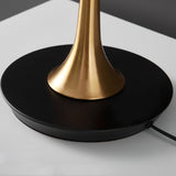 Dana Metal Table Lamp Modern Black and Gold Reading Light with White Fabric Shade