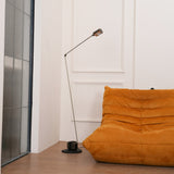 Dynamo Adjustable Arm LED Floor Lamp with Rotating Metal Diffuser and Cylindrical Base Standing Light
