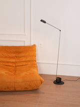 Dynamo Adjustable Arm LED Floor Lamp with Rotating Metal Diffuser and Cylindrical Base Standing Light