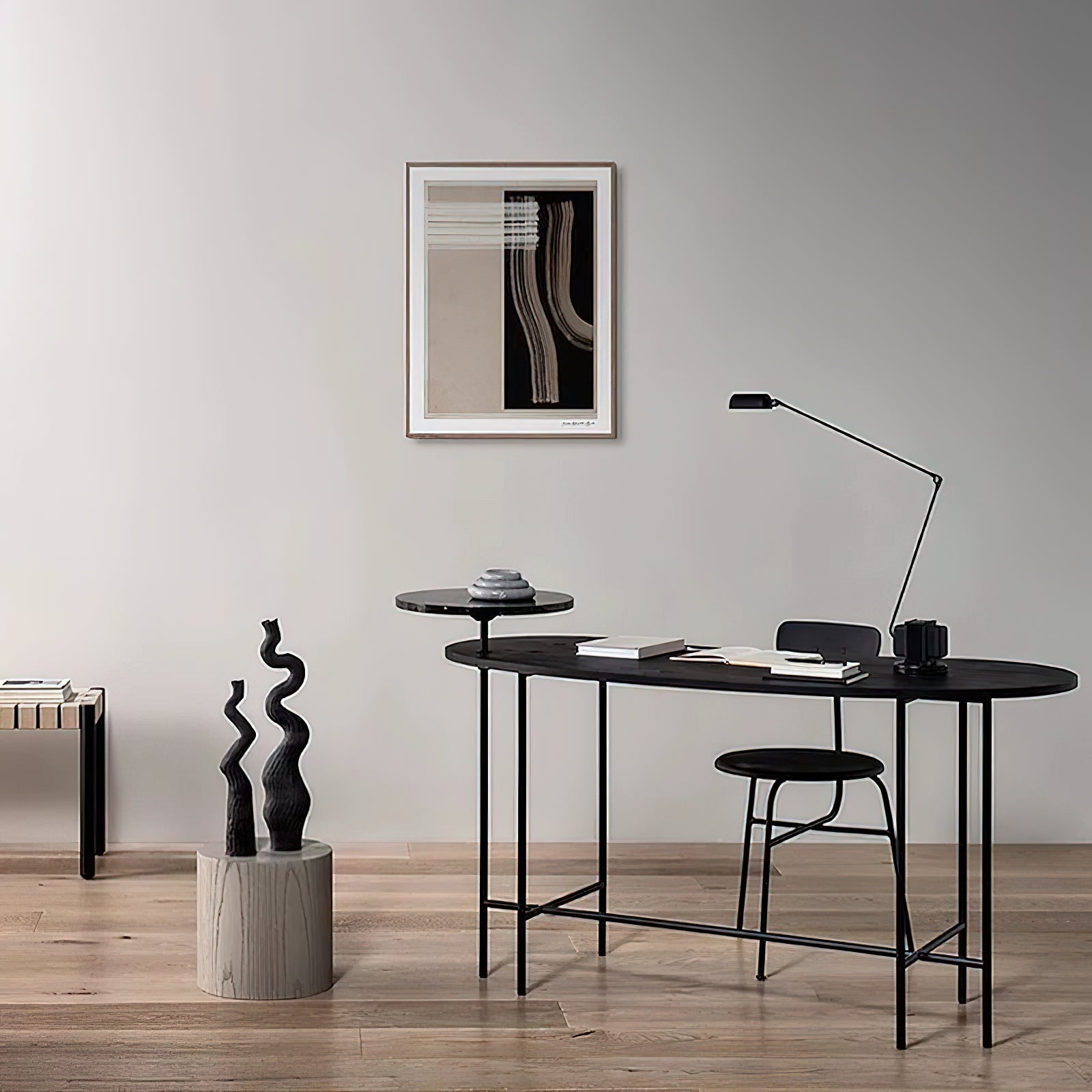 Dynamo Minimalist Adjustable LED Table Lamp Rotating Metal Desk Light for Modern Bedroom Office
