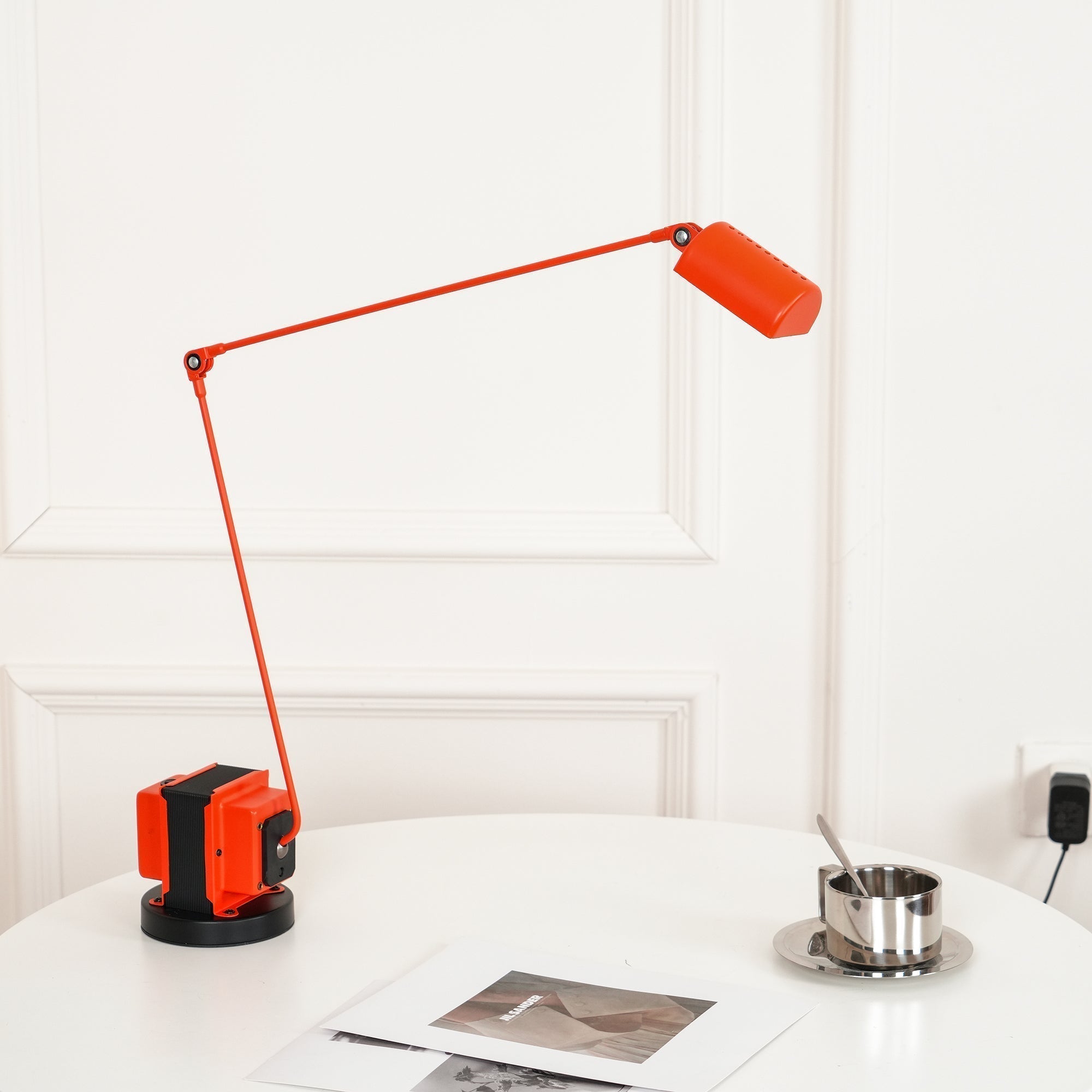 Dynamo Minimalist Adjustable LED Table Lamp Rotating Metal Desk Light for Modern Bedroom Office