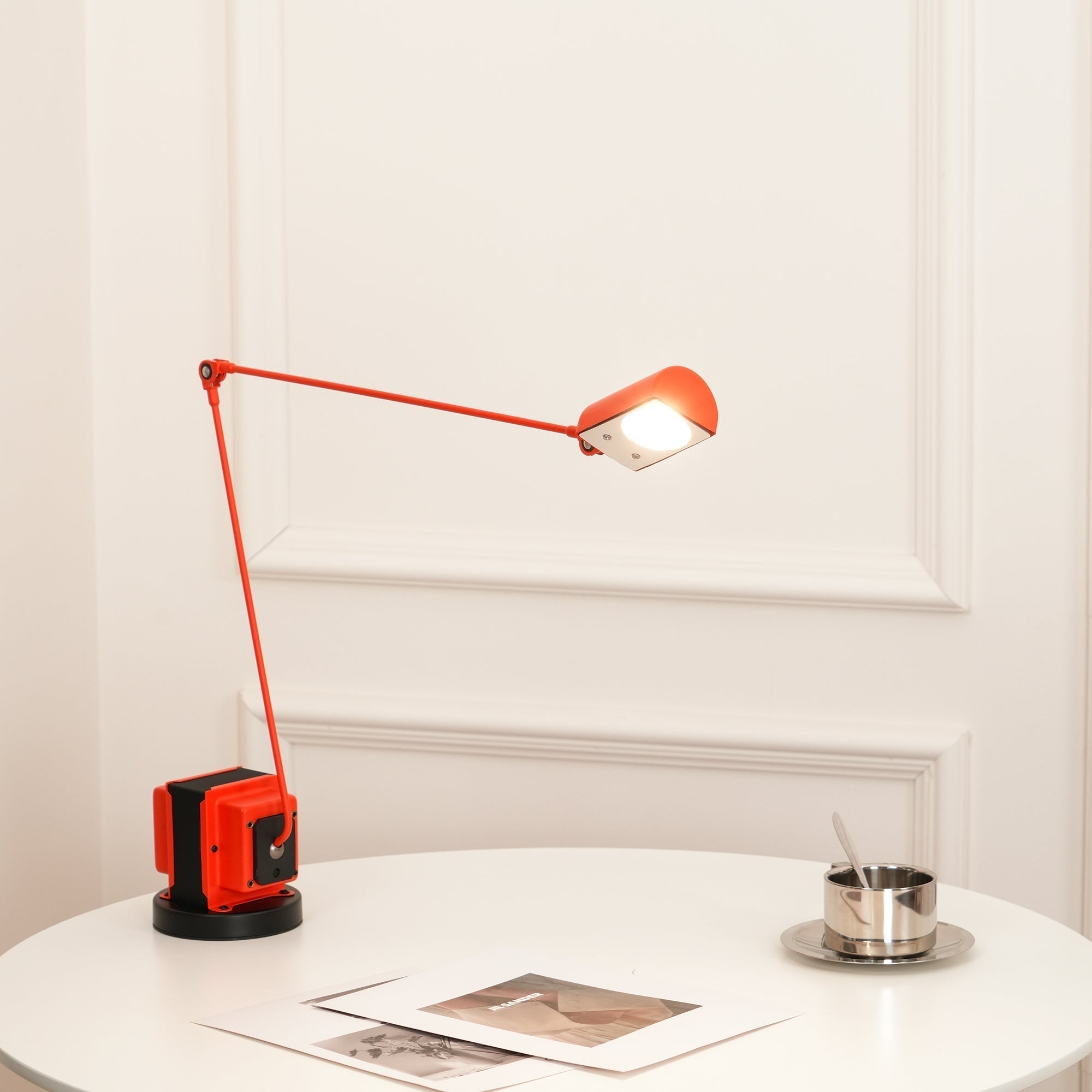 Dynamo Minimalist Adjustable LED Table Lamp Rotating Metal Desk Light for Modern Bedroom Office