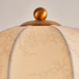 Daphne Accent Table Lamp with Walnut Wood Base and Printed Fabric Shade for Bedrooms