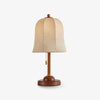 Daphne Accent Table Lamp with Walnut Wood Base and Printed Fabric Shade for Bedrooms