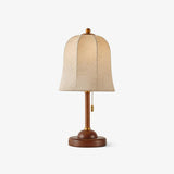 Daphne Accent Table Lamp with Walnut Wood Base and Printed Fabric Shade for Bedrooms