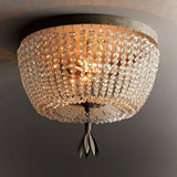 Dauphine Crystal Flush Mount Ceiling Light in Weathered Gray Metal Finish