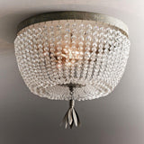 Dauphine Crystal Flush Mount Ceiling Light in Weathered Gray Metal Finish