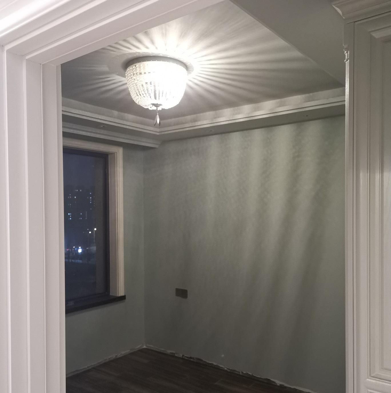 Dauphine Crystal Flush Mount Ceiling Light in Weathered Gray Metal Finish