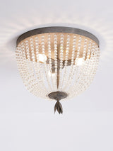 Dauphine Crystal Flush Mount Ceiling Light in Weathered Gray Metal Finish