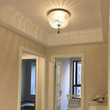 Dauphine Crystal Flush Mount Ceiling Light in Weathered Gray Metal Finish