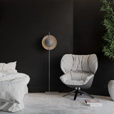 Modern Dawn Geometric Floor Lamp with Layered Lighting and Hand Made Aluminum Base