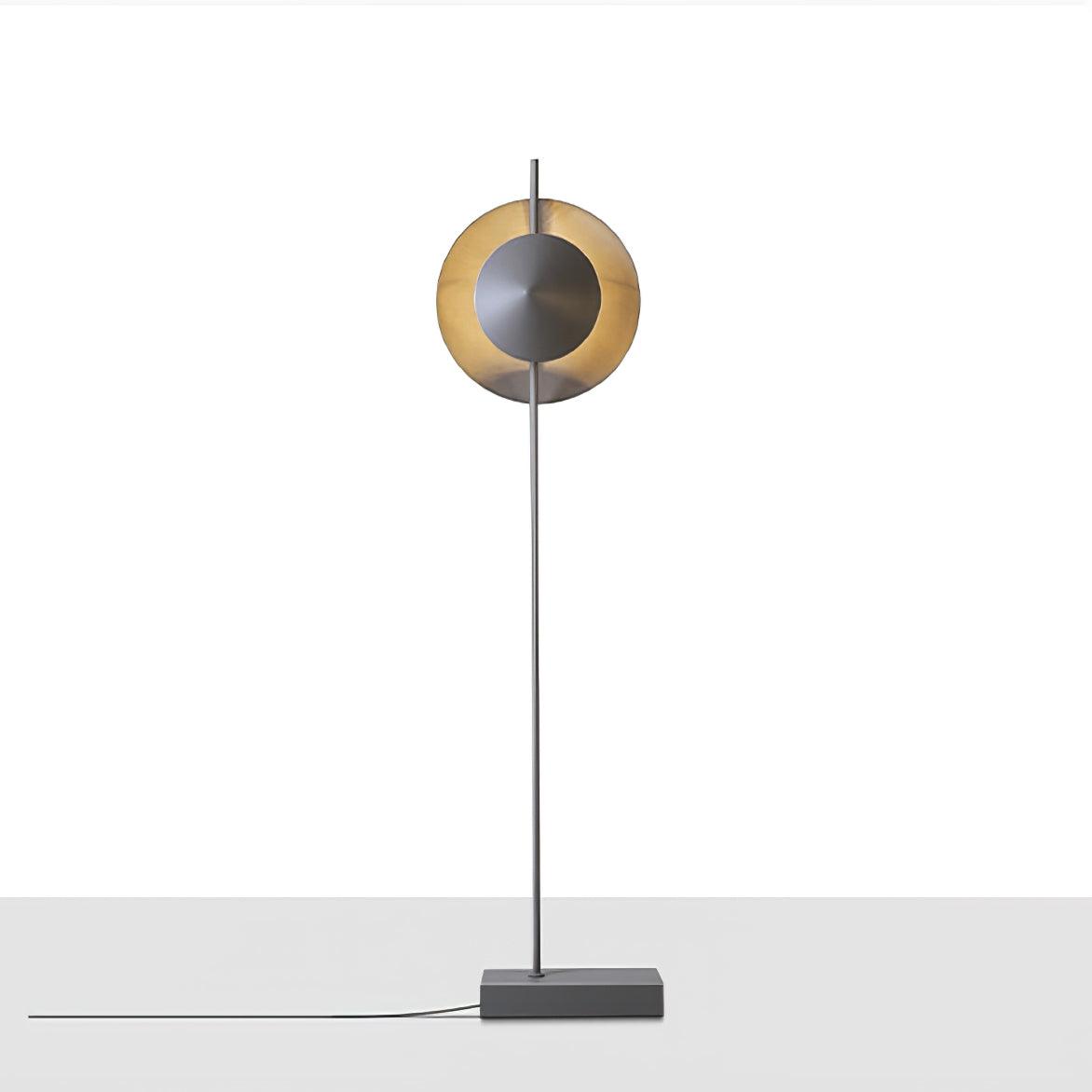 Modern Dawn Geometric Floor Lamp with Layered Lighting and Hand Made Aluminum Base