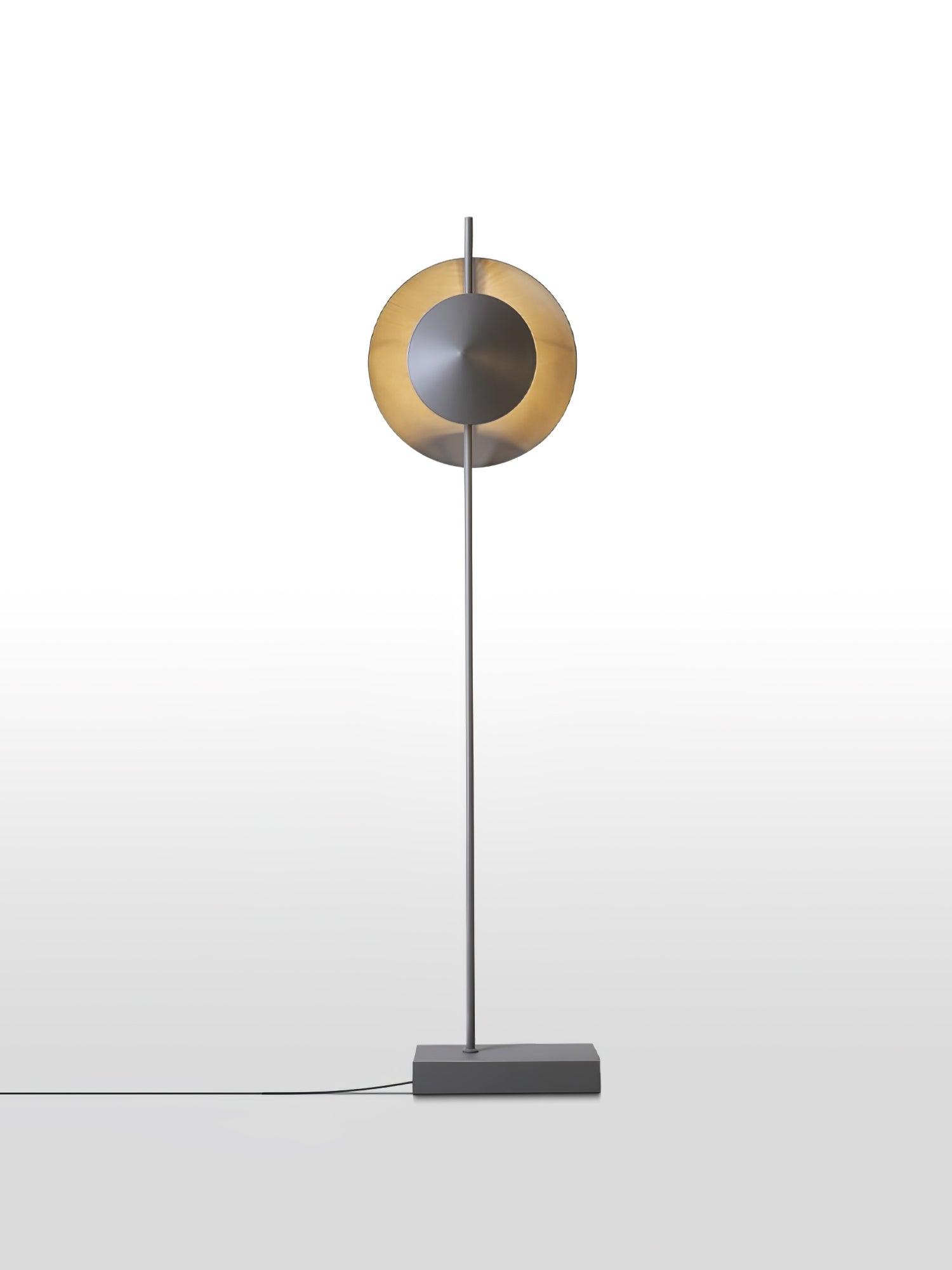 Modern Dawn Geometric Floor Lamp with Layered Lighting and Hand Made Aluminum Base