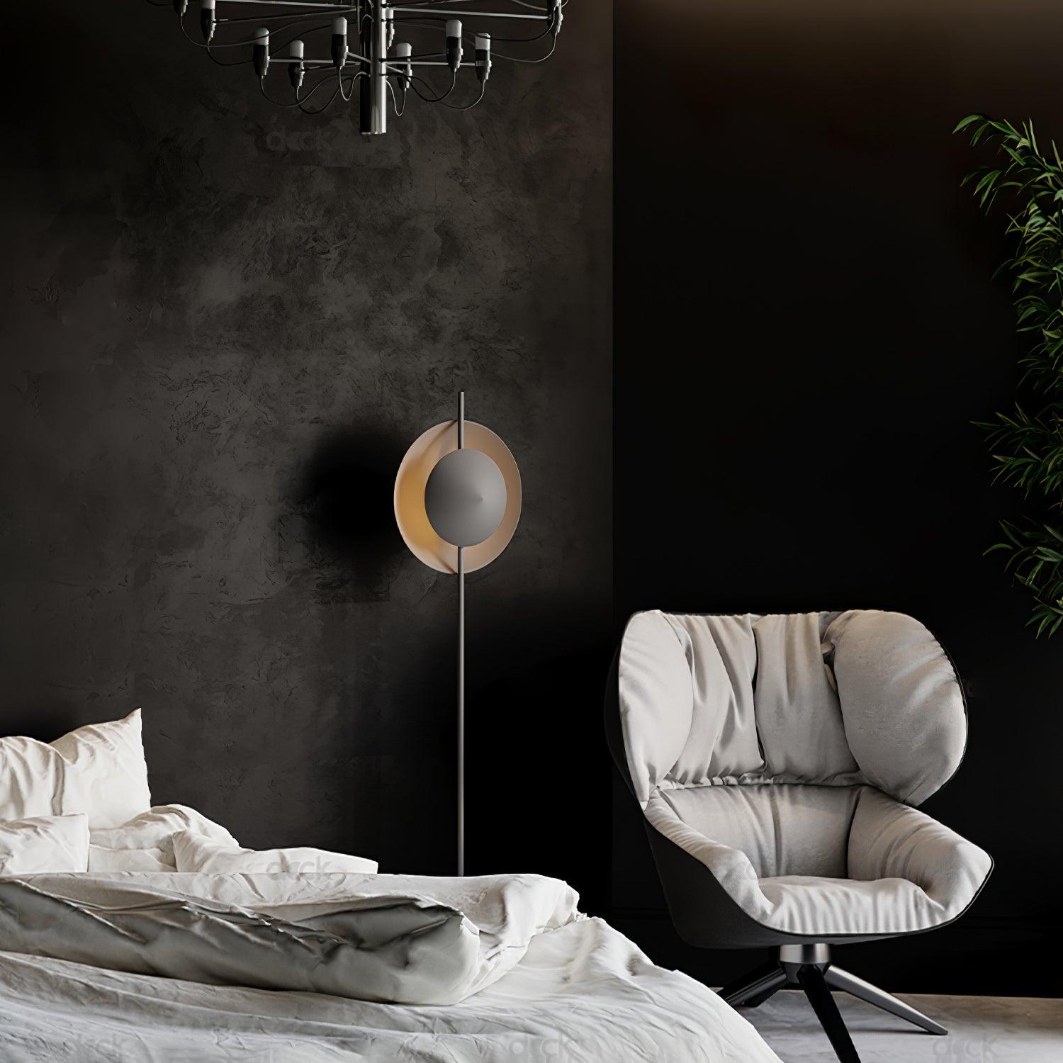 Modern Dawn Geometric Floor Lamp with Layered Lighting and Hand Made Aluminum Base