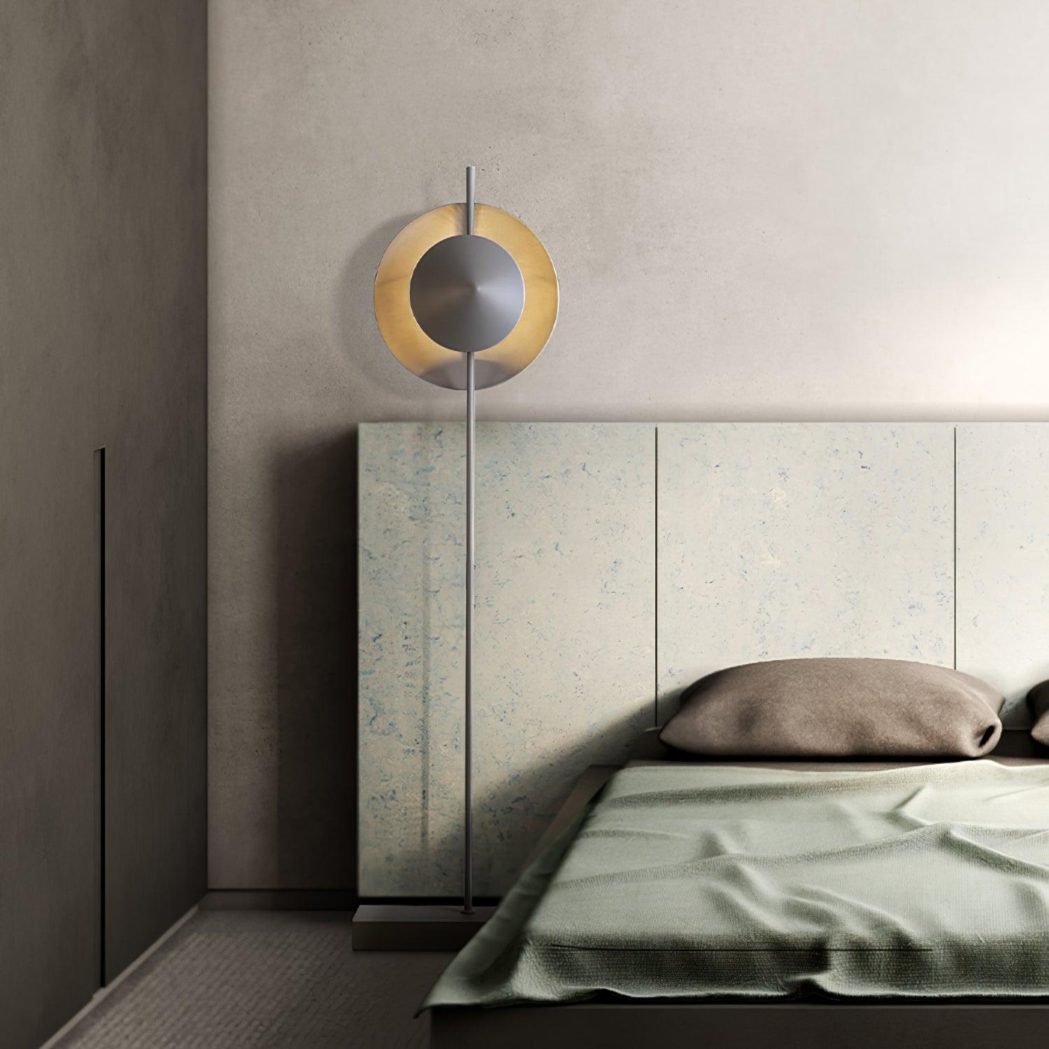 Modern Dawn Geometric Floor Lamp with Layered Lighting and Hand Made Aluminum Base