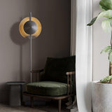 Modern Dawn Geometric Floor Lamp with Layered Lighting and Hand Made Aluminum Base