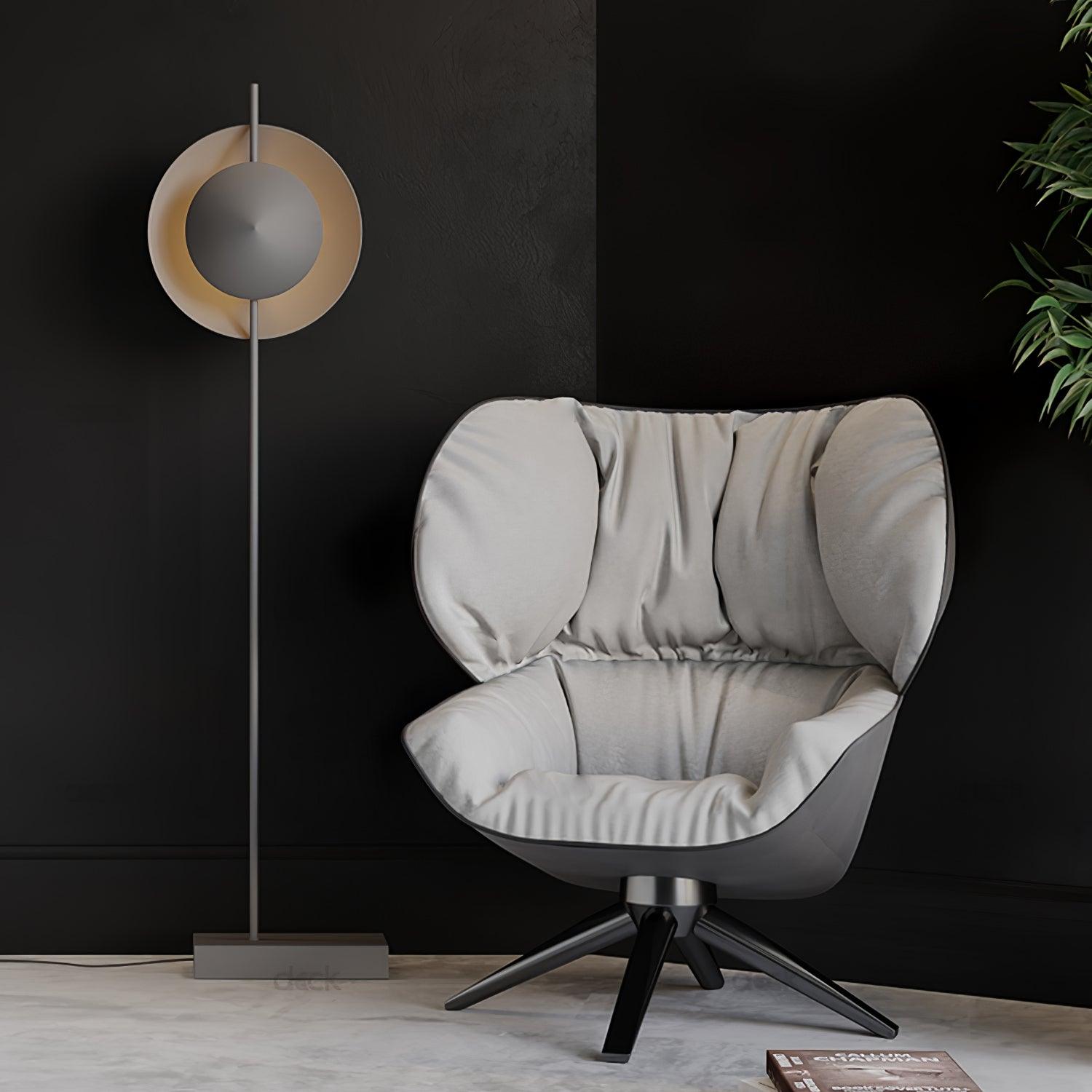 Modern Dawn Geometric Floor Lamp with Layered Lighting and Hand Made Aluminum Base