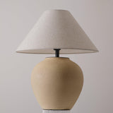 Decker Ceramic Bedside Table Lamp with Pottery Vase Base and Fabric Shade