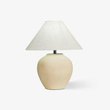 Decker Ceramic Bedside Table Lamp with Pottery Vase Base and Fabric Shade