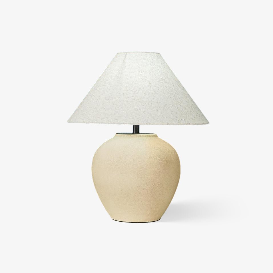 Decker Ceramic Bedside Table Lamp with Pottery Vase Base and Fabric Shade