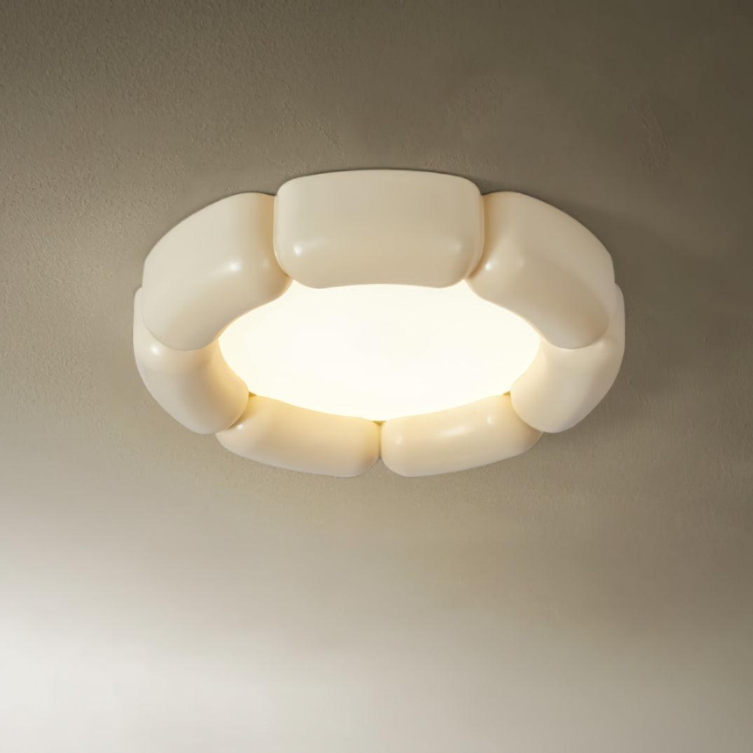 Modern Minimalist Resin LED Flush Mount Ceiling Lamp for Contemporary Interior Spaces