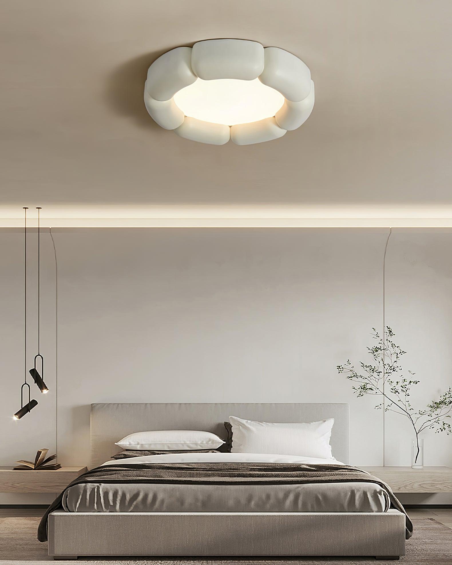 Modern Minimalist Resin LED Flush Mount Ceiling Lamp for Contemporary Interior Spaces