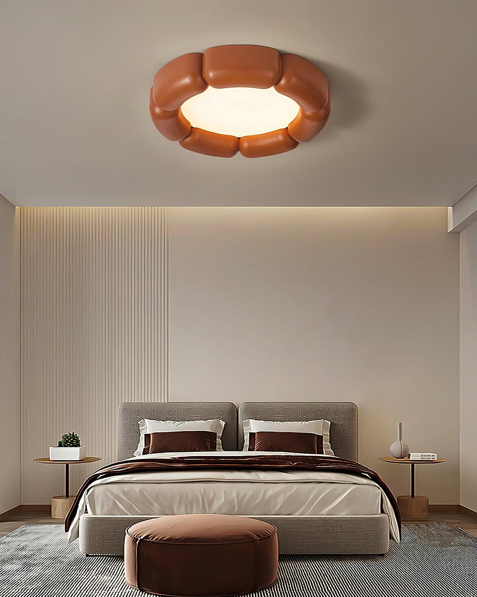 Modern Minimalist Resin LED Flush Mount Ceiling Lamp for Contemporary Interior Spaces