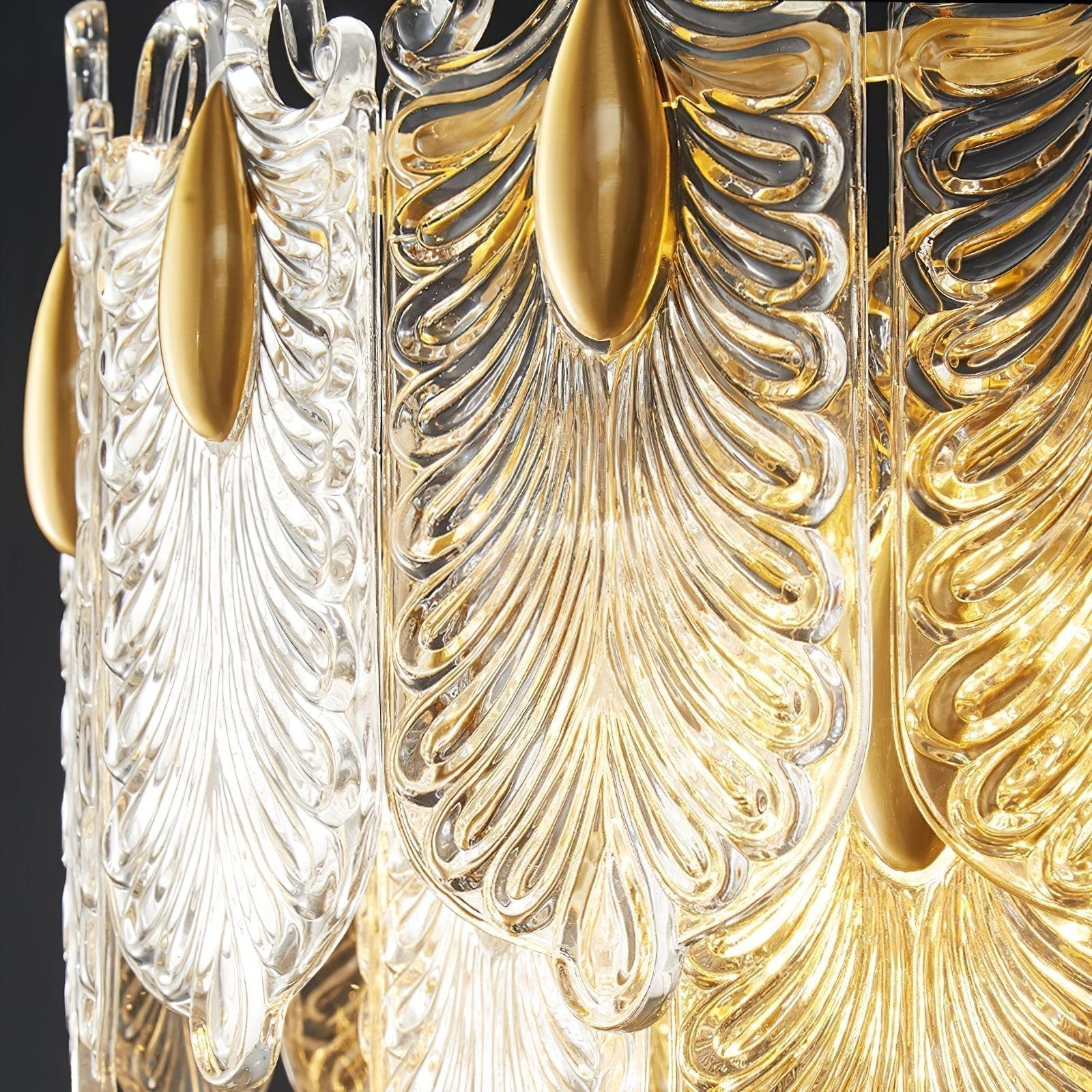 elegant-gold-patterned-glass-petal-round-chandelier-with-hand-formed-glass