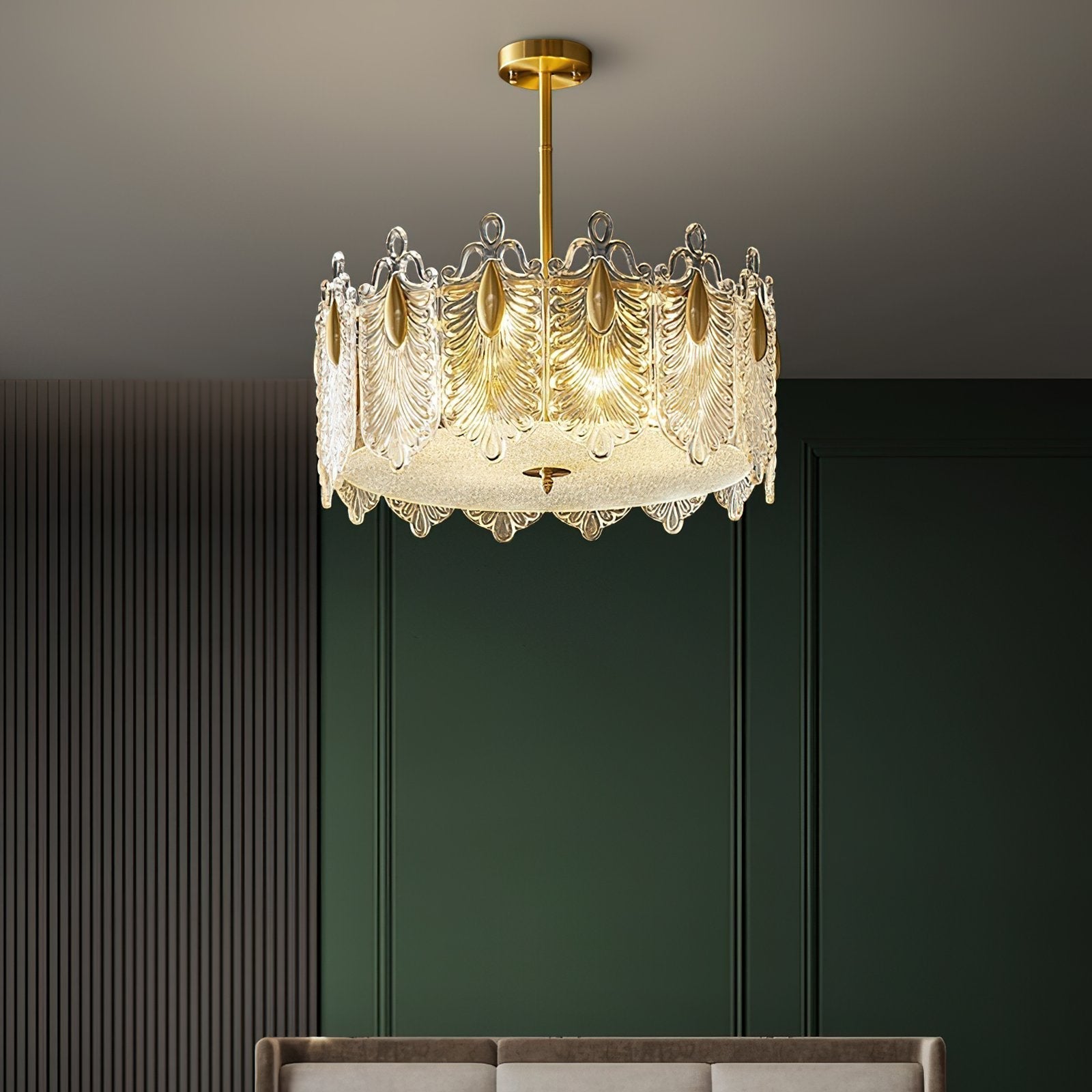 elegant-gold-patterned-glass-petal-round-chandelier-with-hand-formed-glass
