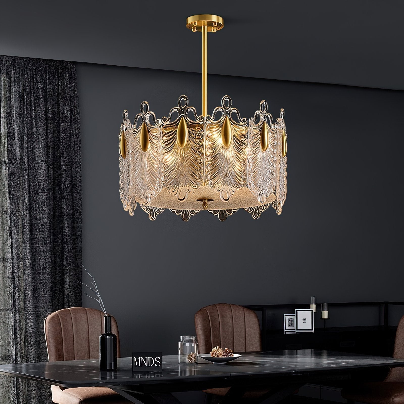 elegant-gold-patterned-glass-petal-round-chandelier-with-hand-formed-glass