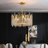 elegant-gold-patterned-glass-petal-round-chandelier-with-hand-formed-glass