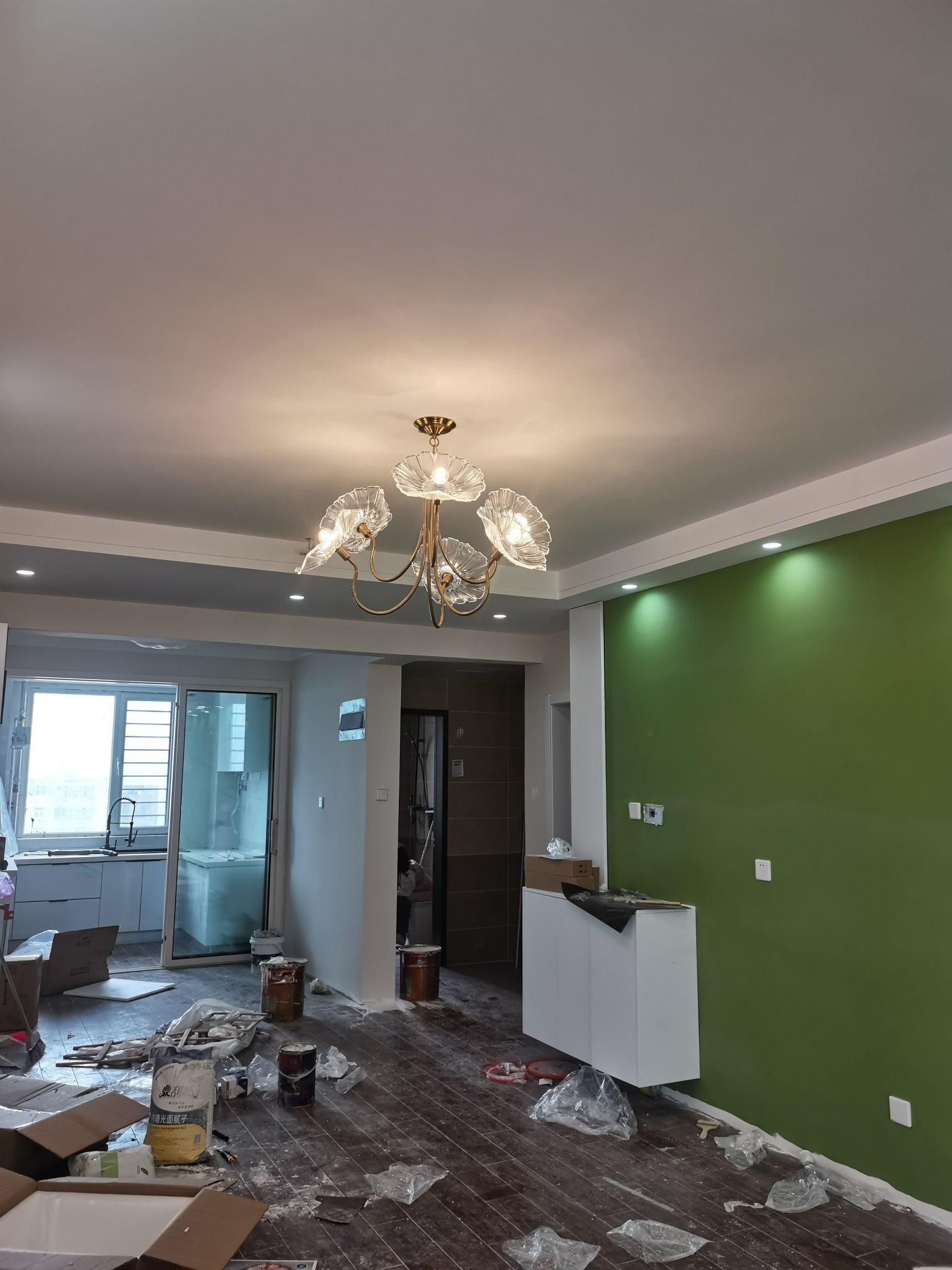 contemporary-glass-lotus-leaf-pendant-light-gold-chandelier-for-elegant-interior-design