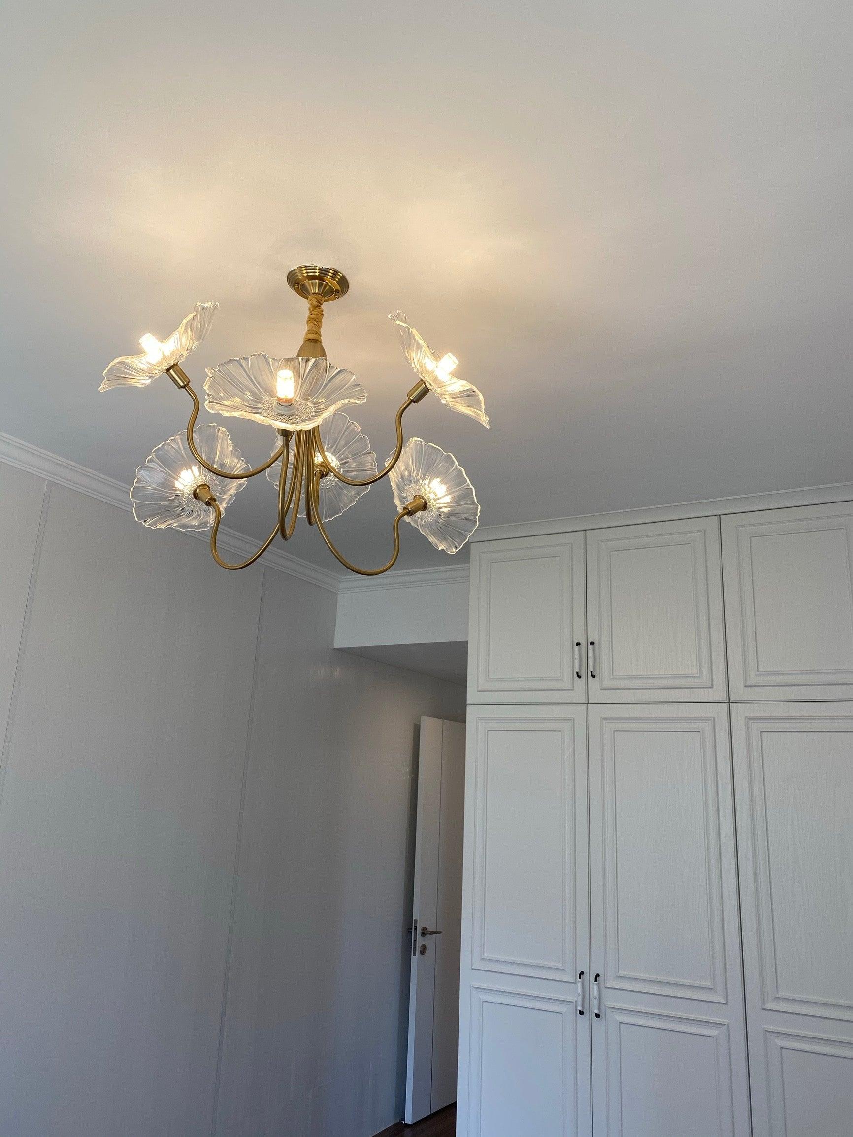 contemporary-glass-lotus-leaf-pendant-light-gold-chandelier-for-elegant-interior-design