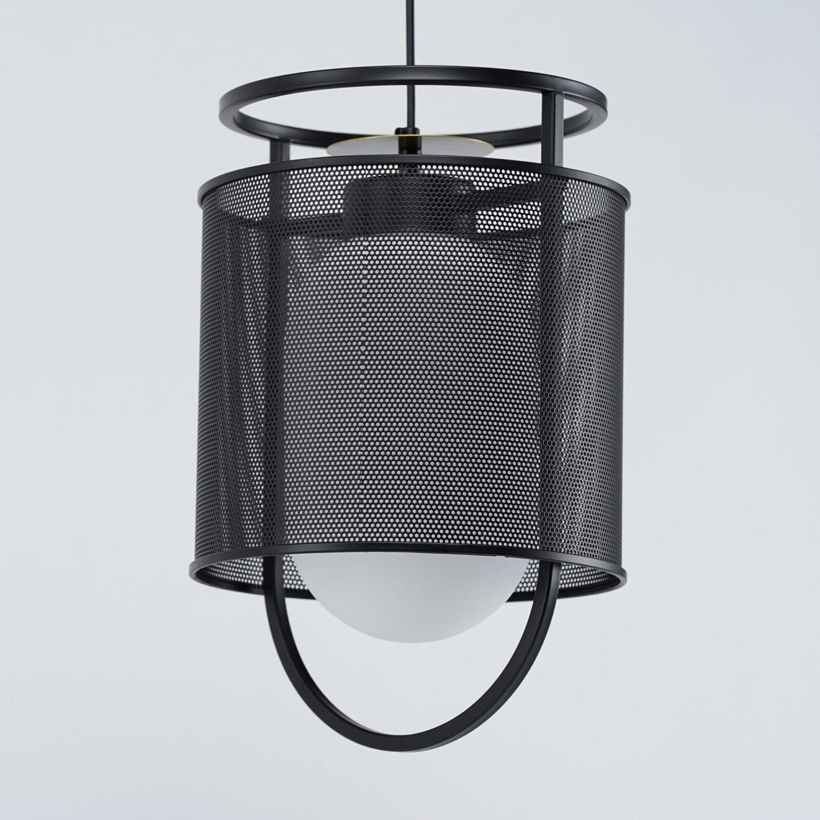 modern-industrial-black-cage-pendant-light-with-oval-fiberglass-shade-for-living-room