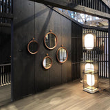 modern-industrial-black-cage-pendant-light-with-oval-fiberglass-shade-for-living-room