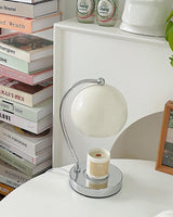 Modern Spherical Chrome Candle Warmer Lamp for Scented Wax Melting and Bedside Use