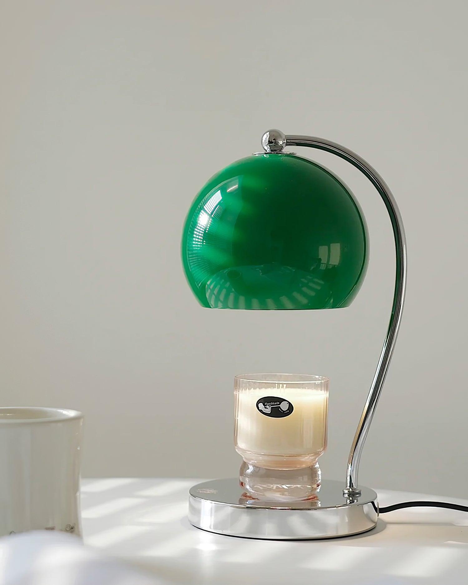 Modern Spherical Chrome Candle Warmer Lamp for Scented Wax Melting and Bedside Use