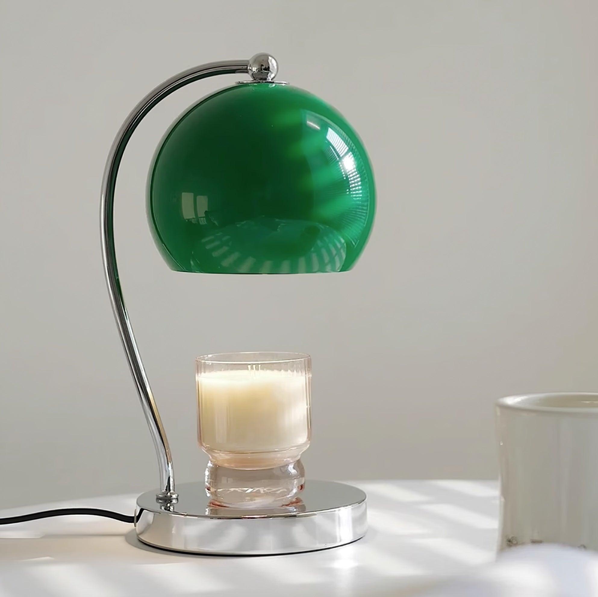 Modern Spherical Chrome Candle Warmer Lamp for Scented Wax Melting and Bedside Use