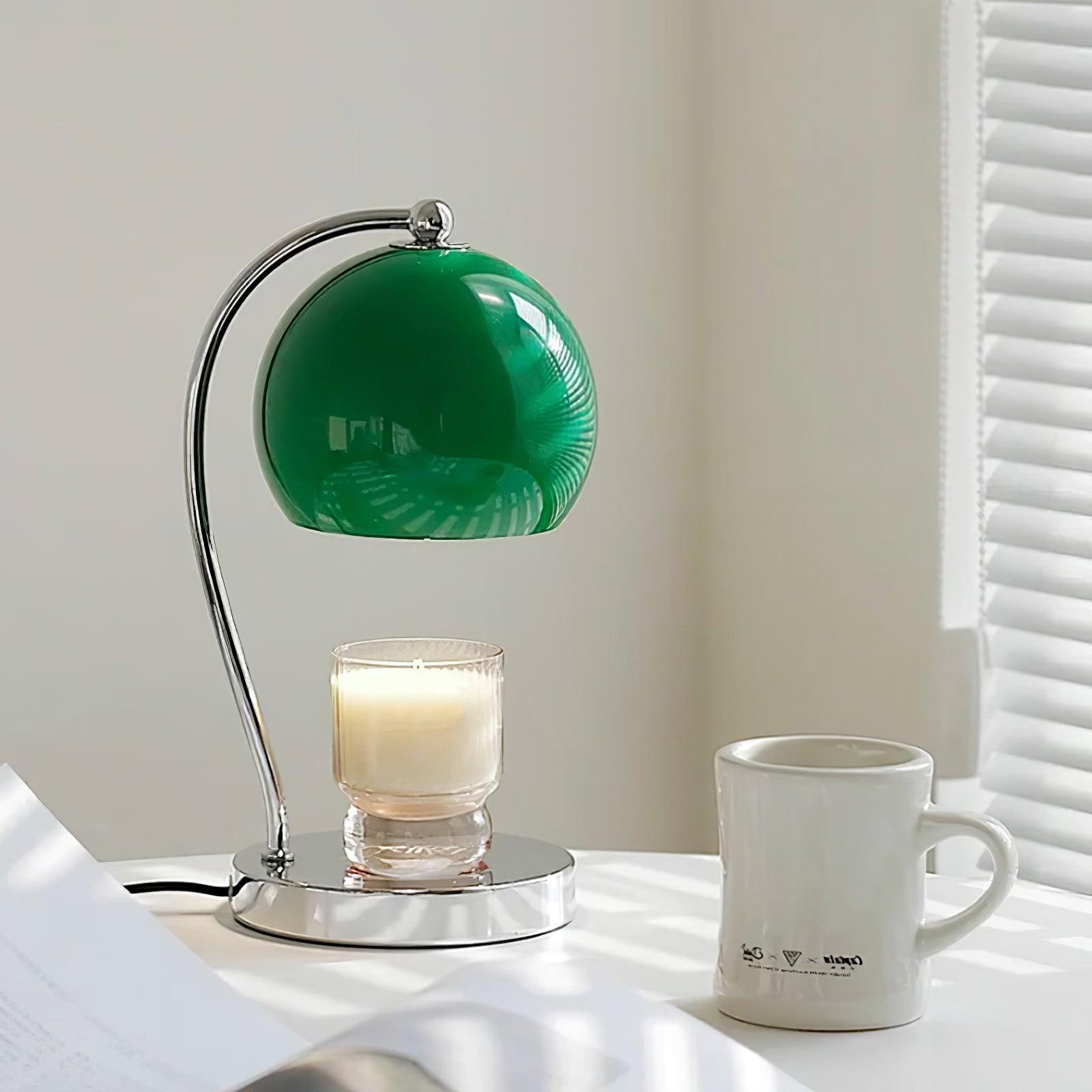 Modern Spherical Chrome Candle Warmer Lamp for Scented Wax Melting and Bedside Use