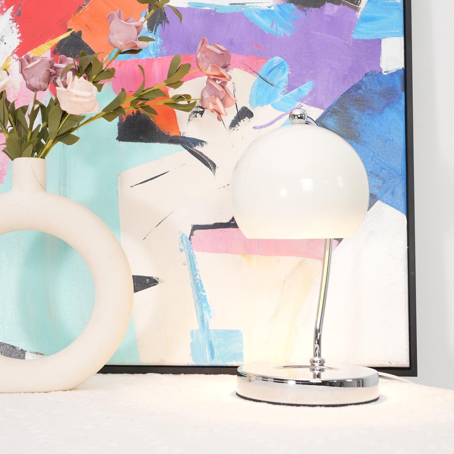 Modern Spherical Chrome Candle Warmer Lamp for Scented Wax Melting and Bedside Use