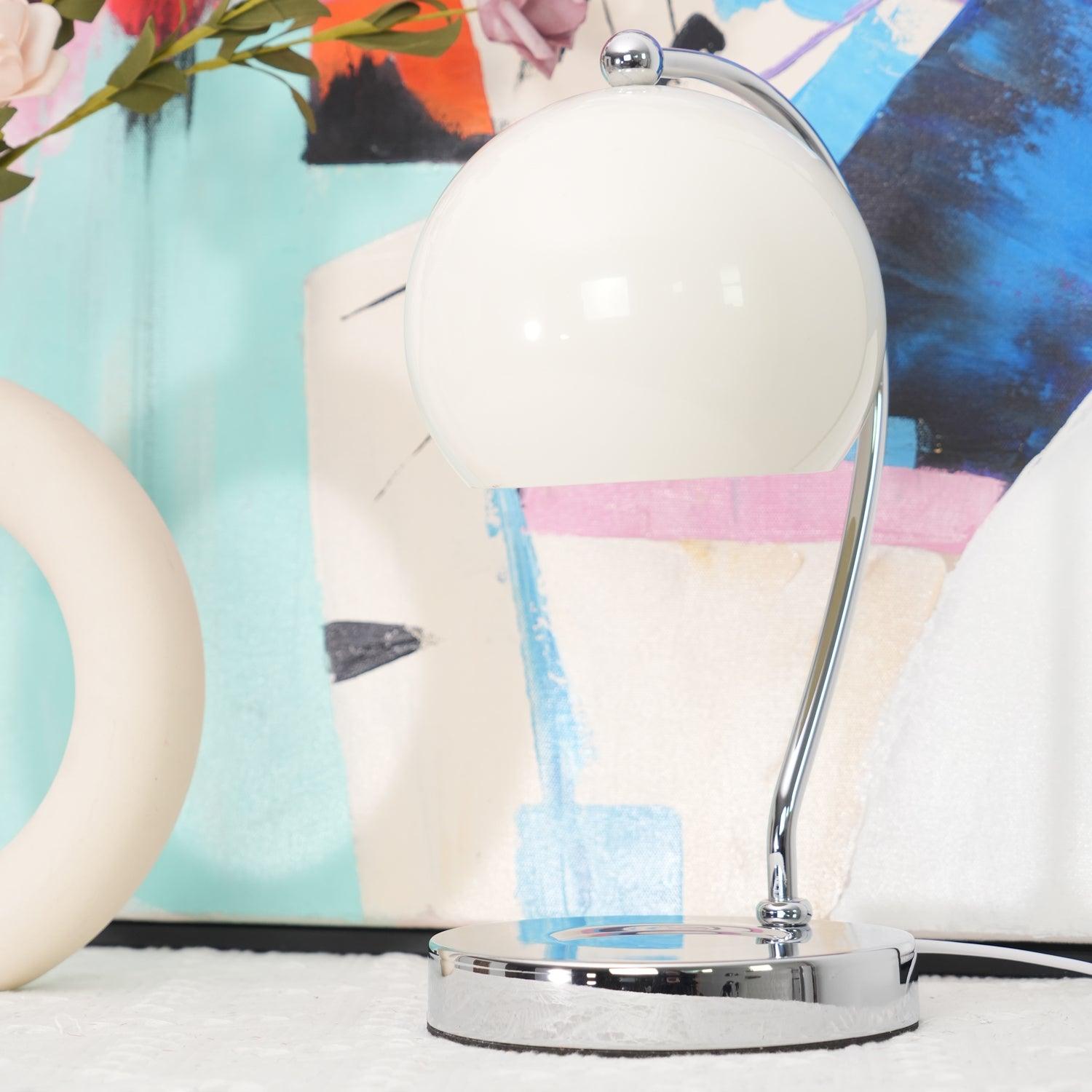 Modern Spherical Chrome Candle Warmer Lamp for Scented Wax Melting and Bedside Use