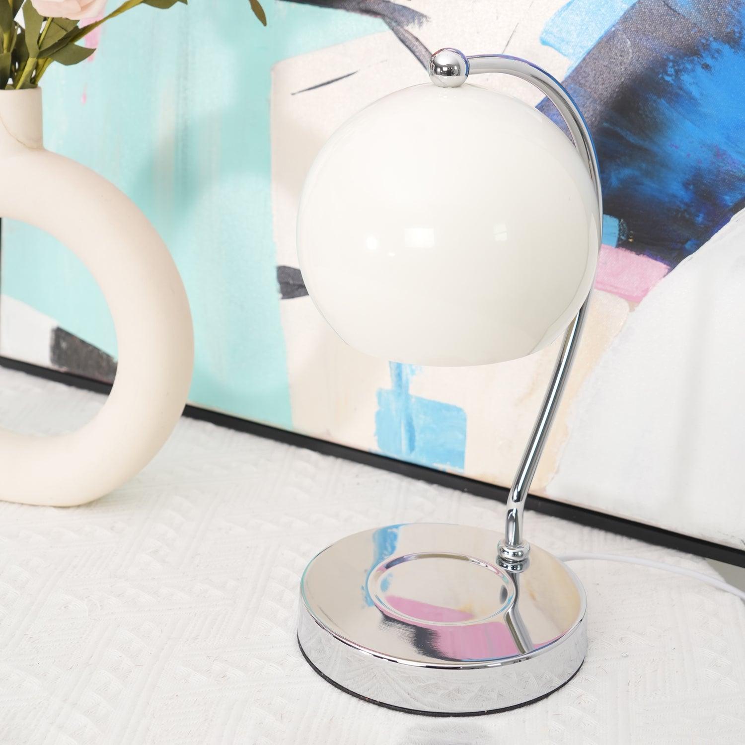 Modern Spherical Chrome Candle Warmer Lamp for Scented Wax Melting and Bedside Use