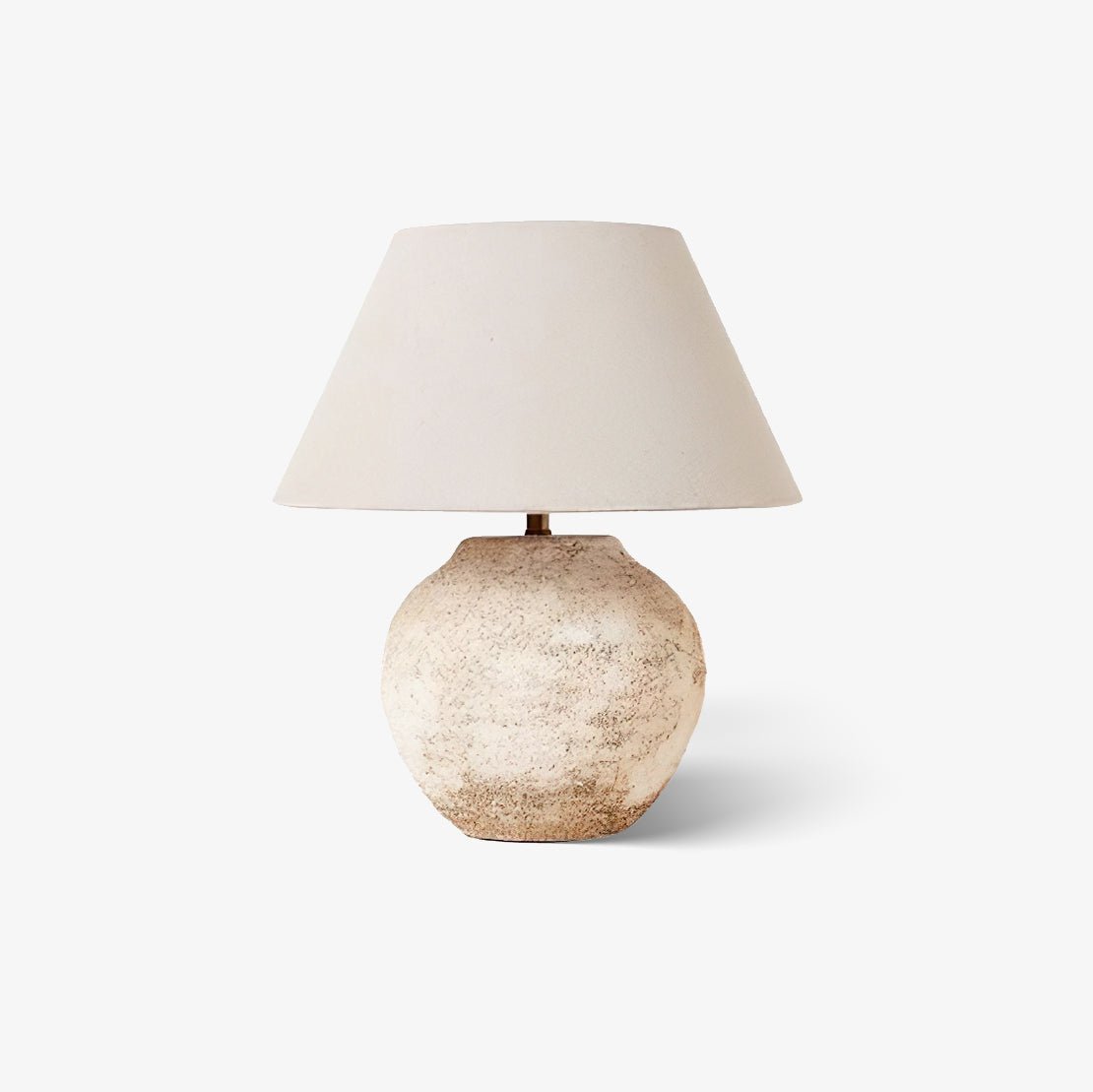 Textured Desert Sand Ceramic Table Lamp with Beige Fabric Shade for Modern Home Decor