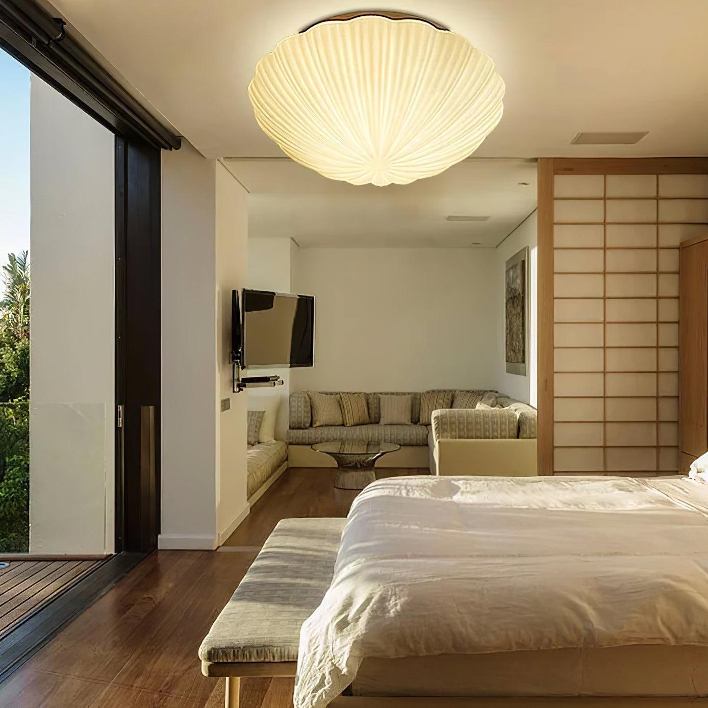 elegant-modern-round-glass-seashell-flush-mount-led-ceiling-lamp-for-indoor-spaces