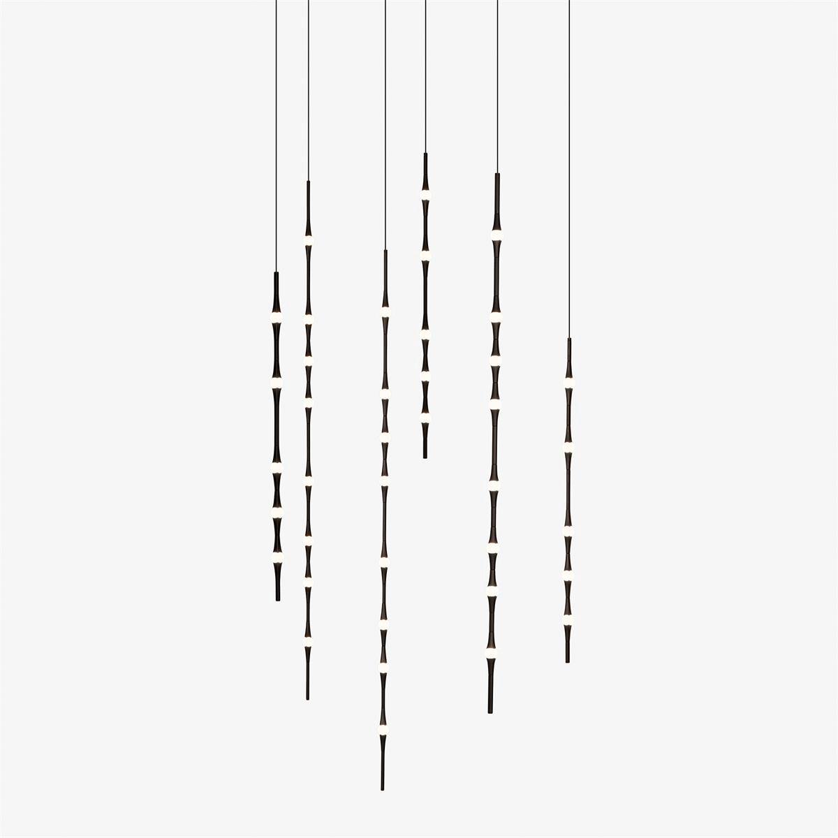 dew-explores-modern-linear-led-pendant-light-with-organic-oval-points-for-stairwells