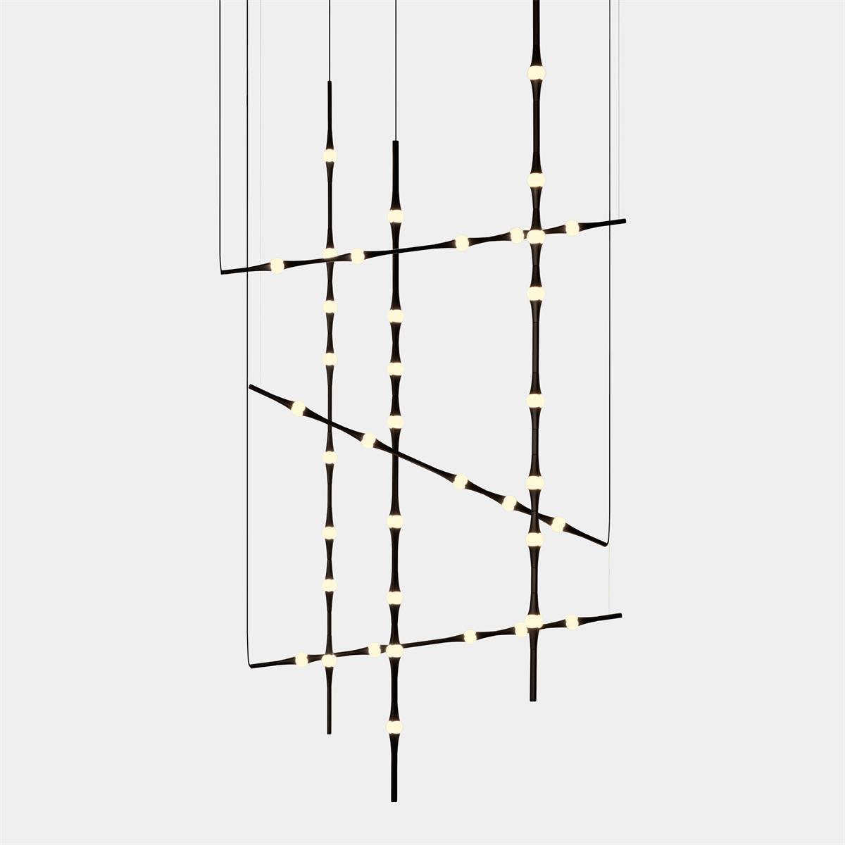 dew-explores-modern-linear-led-pendant-light-with-organic-oval-points-for-stairwells
